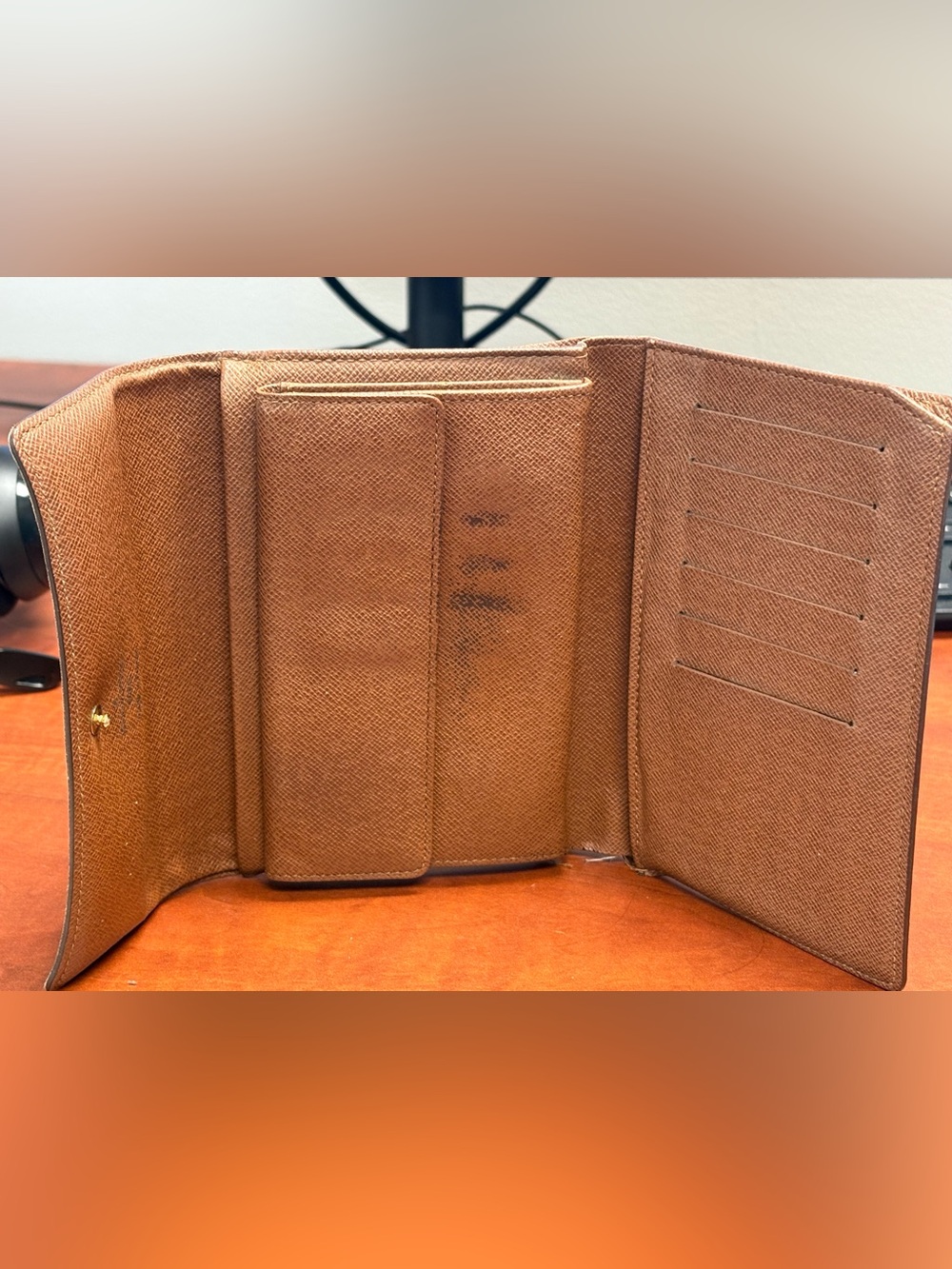 Louis Vuitton Monogram Snap Closure Wallet in Brown and Gold - Picture 8 of 14